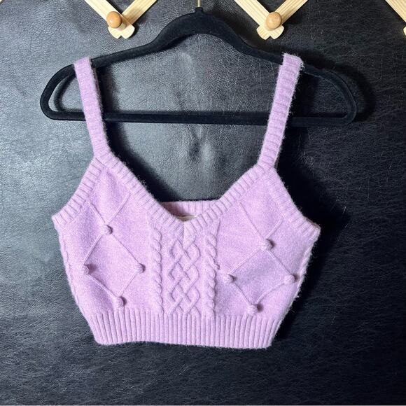 Dreamers By Debut Lavender Sweater Knit Crop Top M/L‎ - Picture 1 of 7